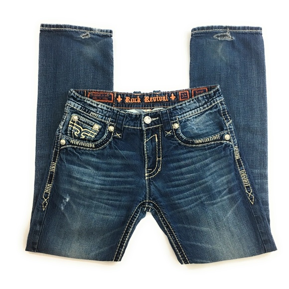 Rock Revival Other - Rock Revival Mens Joseph Straight Distressed Jeans